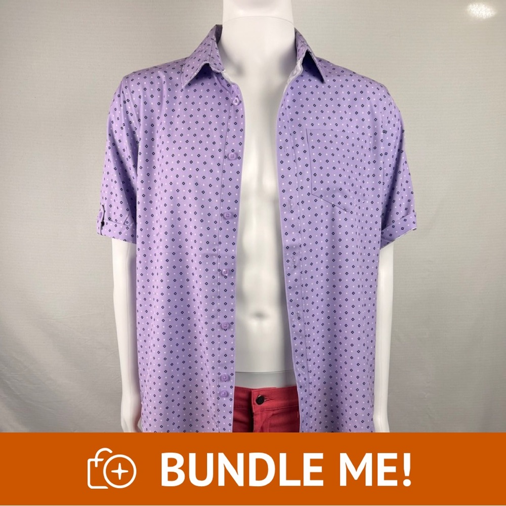 English Laundry Men’s Short Sleeve Button-Up Shirt – Size Medium